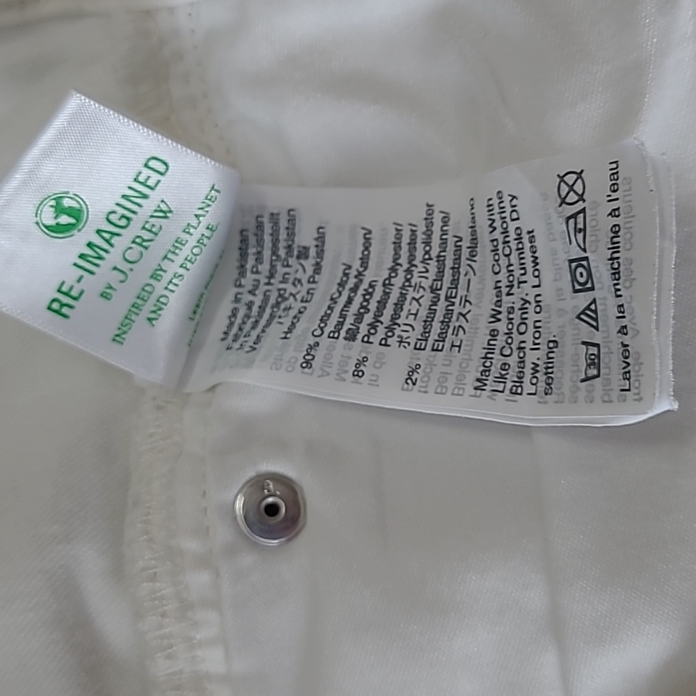 J.Crew White Womens Jeans Size 29 Midrise Skinny Stretch Finished Edge Hem - Picture 5 of 5